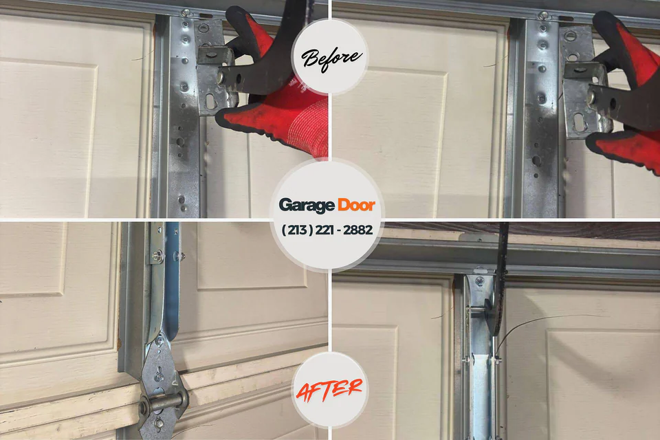Before and after: garage door repair Ballinger, TX